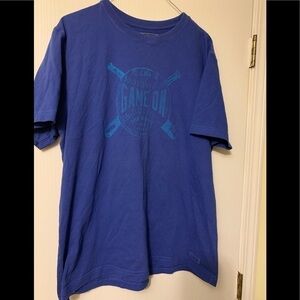 Life is good cotton game on tee Large